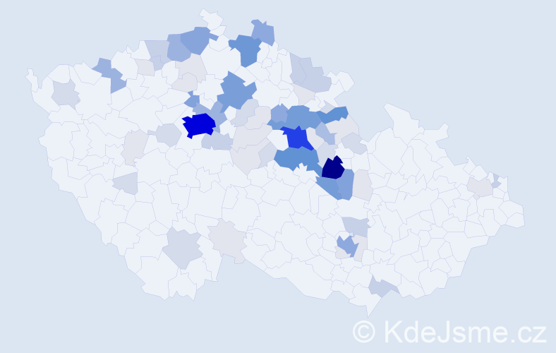 Příjmení: 'Zavoral', počet výskytů 286 v celé ČR