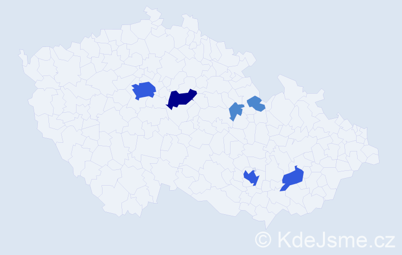 Příjmení: 'Kroumanová', počet výskytů 18 v celé ČR