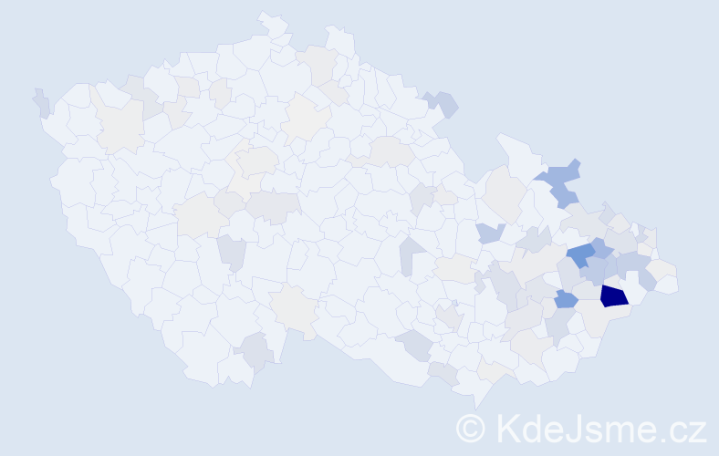 Příjmení: 'Vojkůvková', počet výskytů 377 v celé ČR