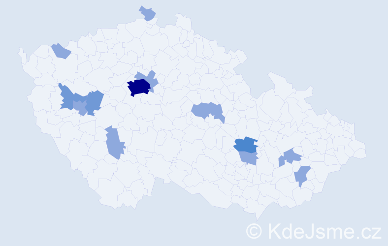 Příjmení: 'Betinec', počet výskytů 22 v celé ČR