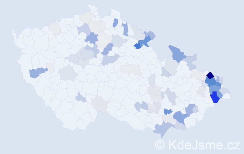 Příjmení: 'Kubina', počet výskytů 359 v celé ČR