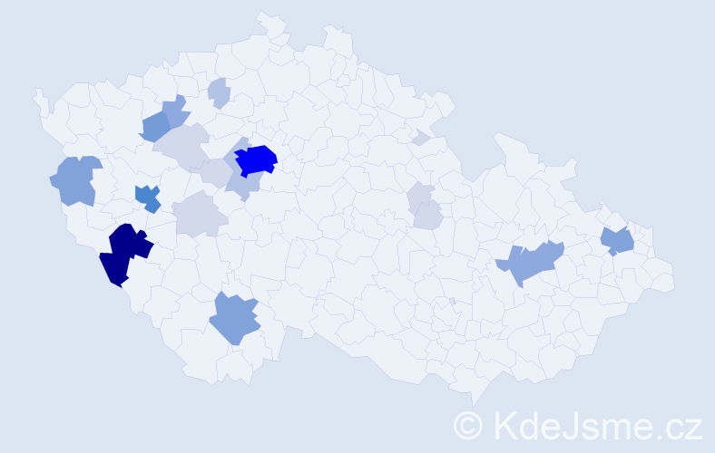 Příjmení: 'Edlová', počet výskytů 70 v celé ČR