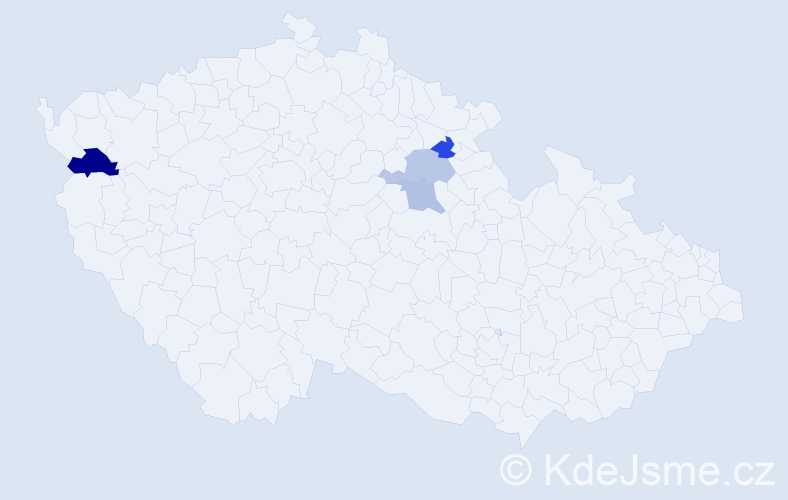 Příjmení: 'Horichová', počet výskytů 5 v celé ČR