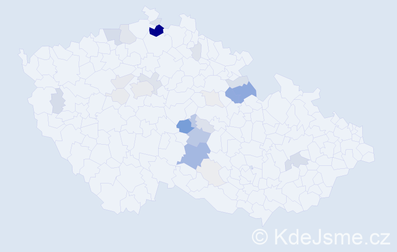 Příjmení: 'Lebrušková', počet výskytů 100 v celé ČR