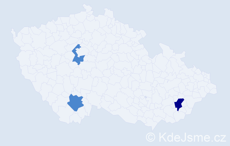 Příjmení: 'Valčo', počet výskytů 5 v celé ČR