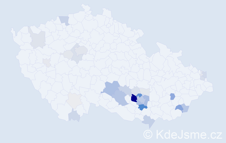 Příjmení: 'Ustohal', počet výskytů 123 v celé ČR