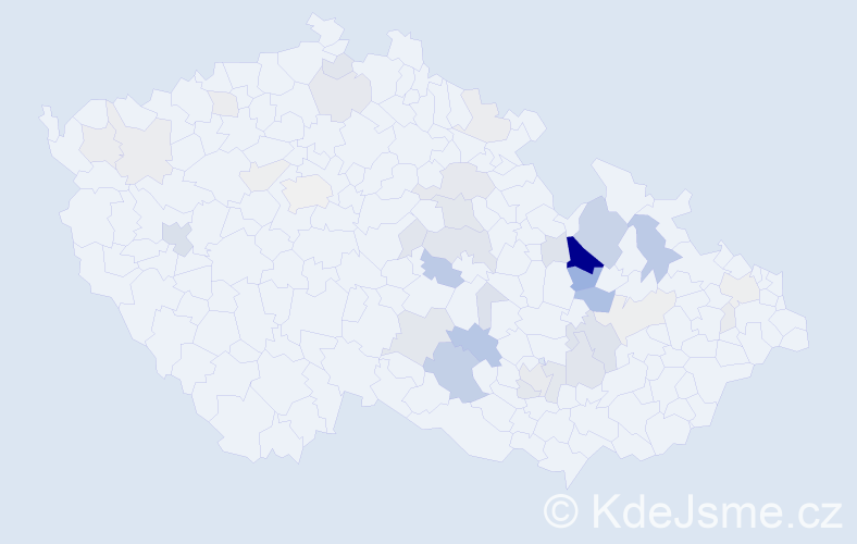 Příjmení: 'Žanda', počet výskytů 127 v celé ČR