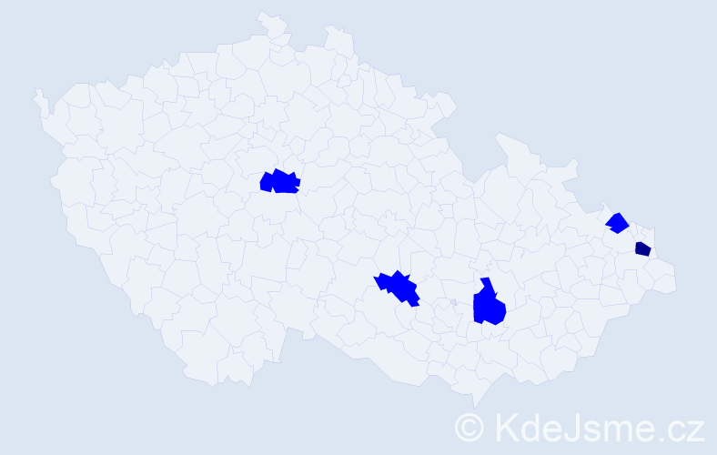 Příjmení: 'Barbíriková', počet výskytů 6 v celé ČR