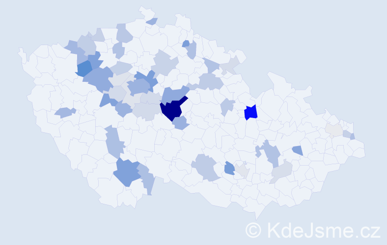 Příjmení: 'Kačerovská', počet výskytů 126 v celé ČR