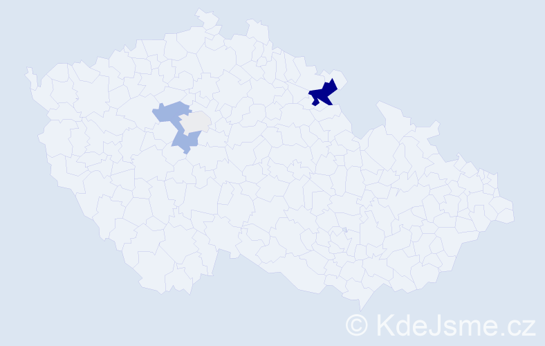 Příjmení: 'Tiefa', počet výskytů 13 v celé ČR