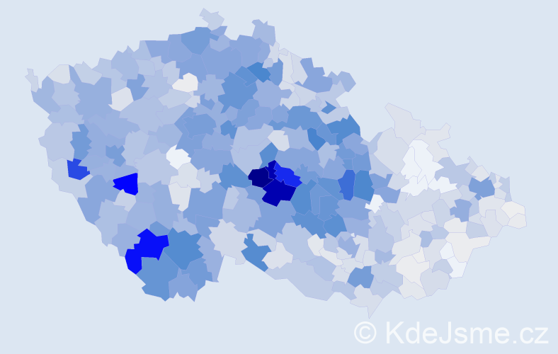 Příjmení: 'Bártová', počet výskytů 4890 v celé ČR