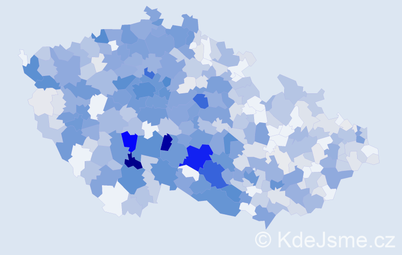 Příjmení: 'Kalinová', počet výskytů 2619 v celé ČR