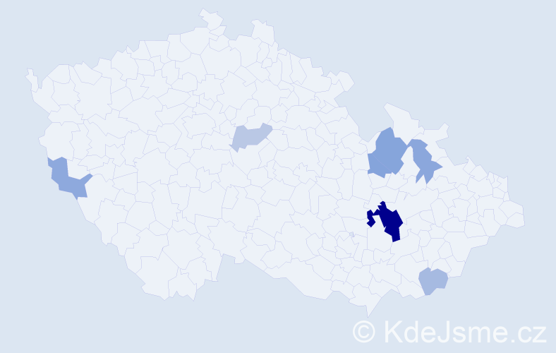 Příjmení: 'Vidmuchová', počet výskytů 17 v celé ČR