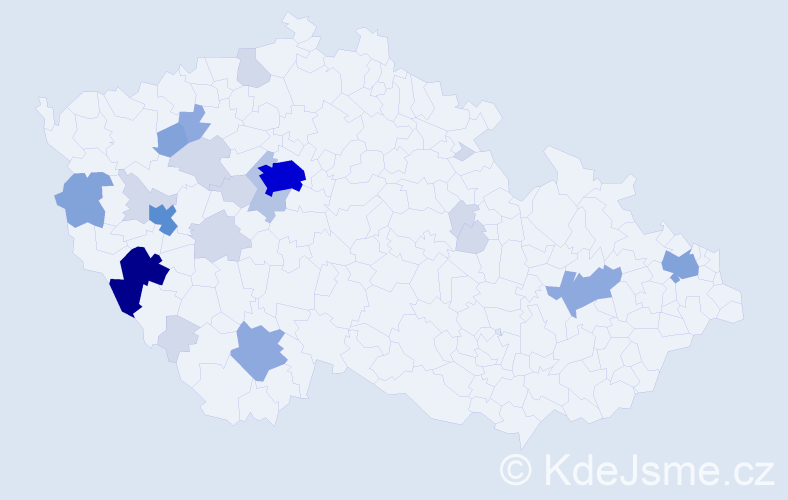 Příjmení: 'Edlová', počet výskytů 69 v celé ČR
