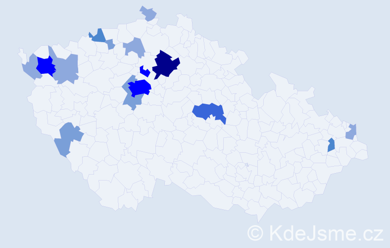 Příjmení: 'Milčinská', počet výskytů 44 v celé ČR