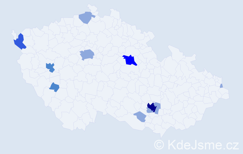 Příjmení: 'Mácalová', počet výskytů 21 v celé ČR
