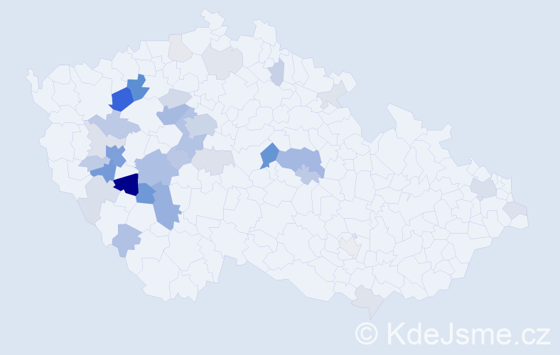 Příjmení: 'Panýrková', počet výskytů 104 v celé ČR