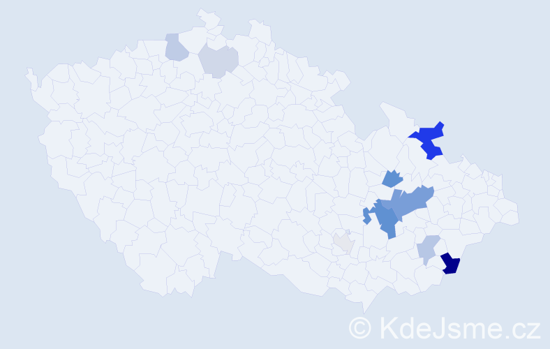 Příjmení: 'Čundrlová', počet výskytů 33 v celé ČR