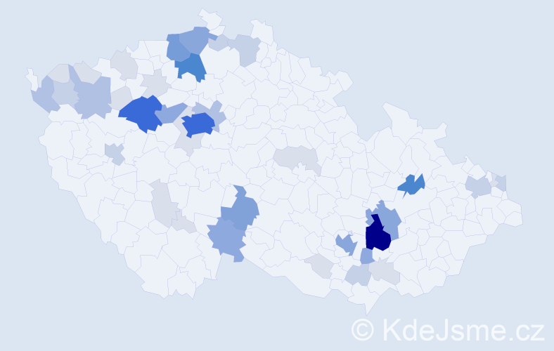 Příjmení: 'Štercl', počet výskytů 146 v celé ČR