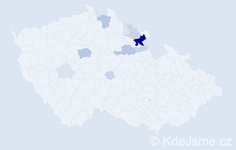 Příjmení: 'Čejp', počet výskytů 43 v celé ČR