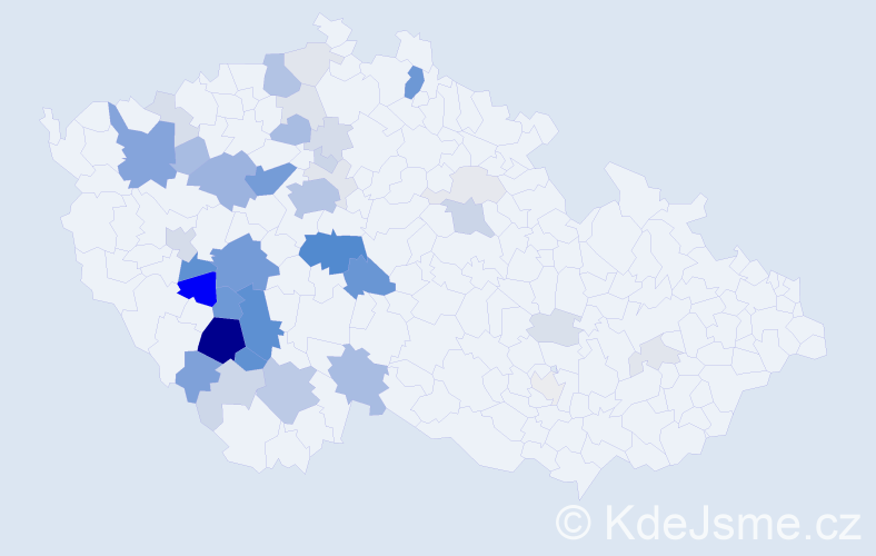 Příjmení: 'Česká', počet výskytů 164 v celé ČR