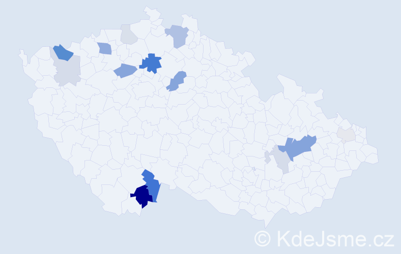 Příjmení: 'Huličková', počet výskytů 35 v celé ČR