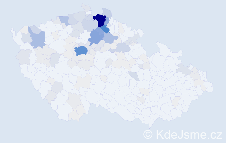 Příjmení: 'Košek', počet výskytů 568 v celé ČR