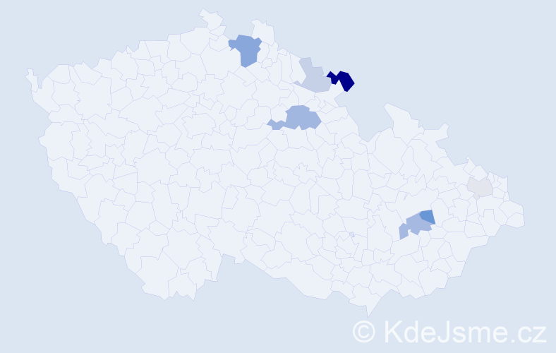 Příjmení: 'Kantorík', počet výskytů 15 v celé ČR