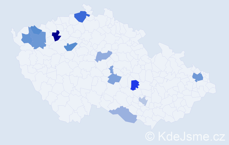 Příjmení: 'Bauchnerová', počet výskytů 24 v celé ČR