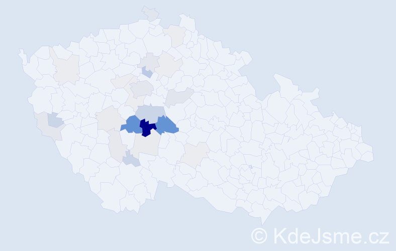 Příjmení: 'Kocura', počet výskytů 69 v celé ČR