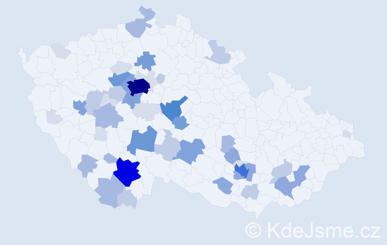 Příjmení: 'Dudák', počet výskytů 165 v celé ČR