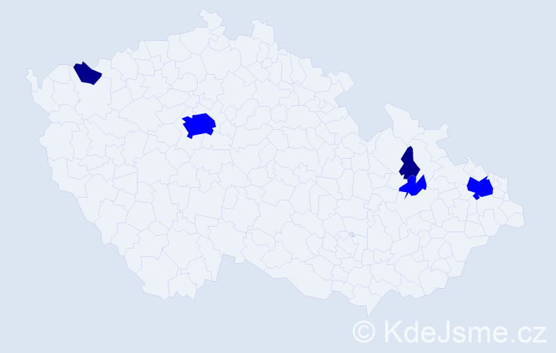 Příjmení: 'Bajziková', počet výskytů 7 v celé ČR