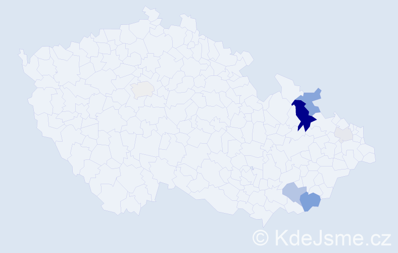 Příjmení: 'Humpulová', počet výskytů 17 v celé ČR