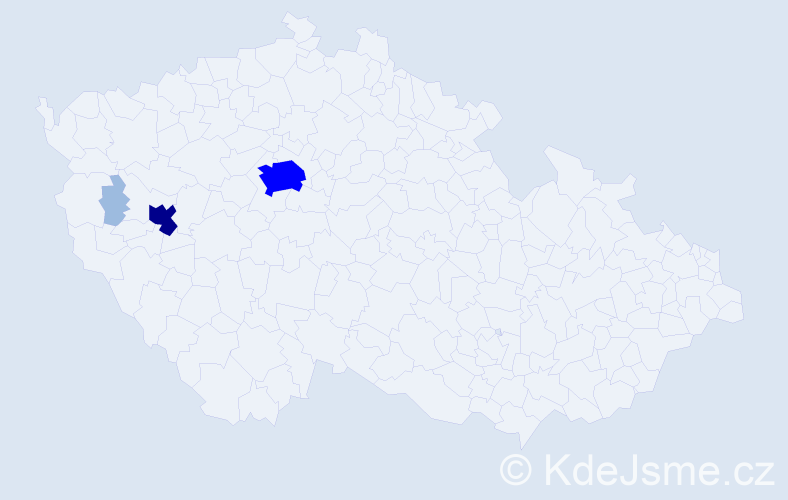 Příjmení: 'Kemka', počet výskytů 8 v celé ČR