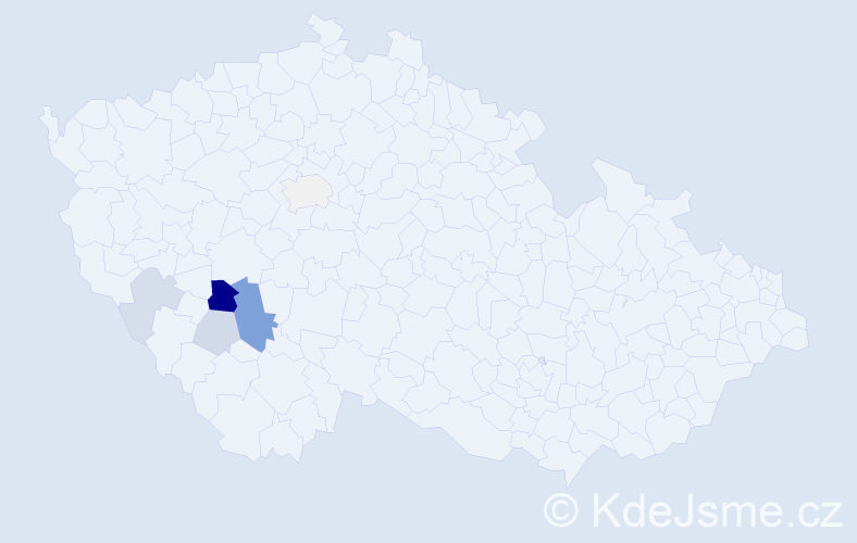 Příjmení: 'Necuda', počet výskytů 13 v celé ČR