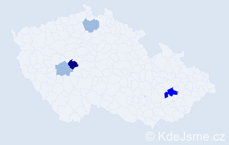 Příjmení: 'Proňová', počet výskytů 9 v celé ČR