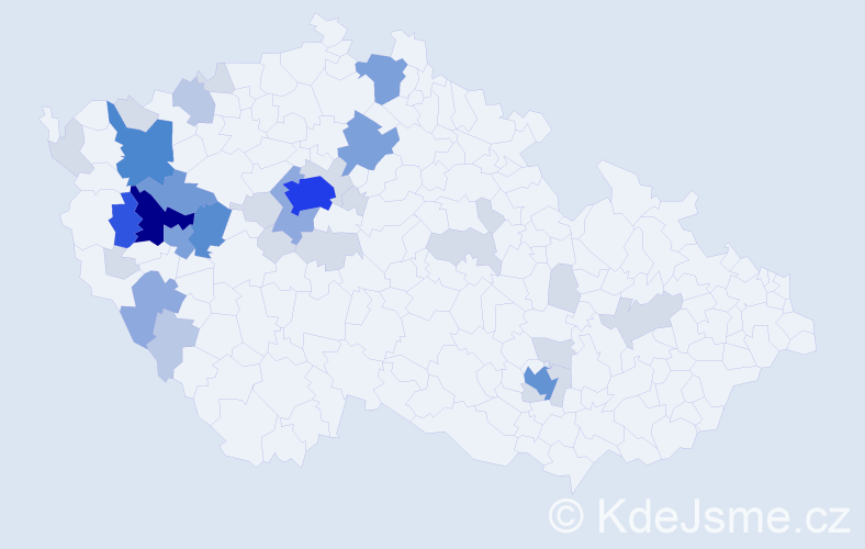 Příjmení: 'Dyk', počet výskytů 111 v celé ČR