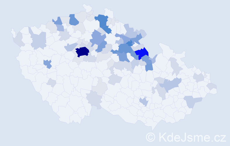 Příjmení: 'Krsek', počet výskytů 318 v celé ČR