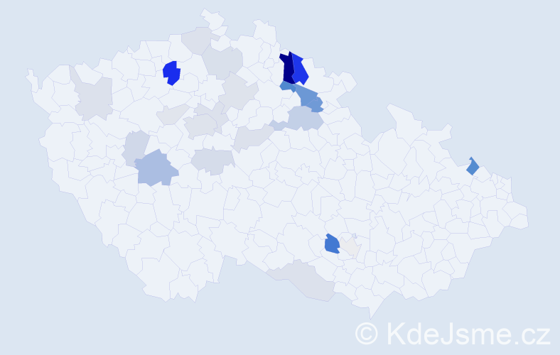 Příjmení: 'Štilcová', počet výskytů 58 v celé ČR