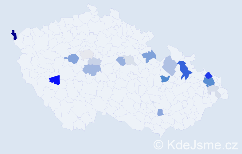 Příjmení: 'Bober', počet výskytů 56 v celé ČR