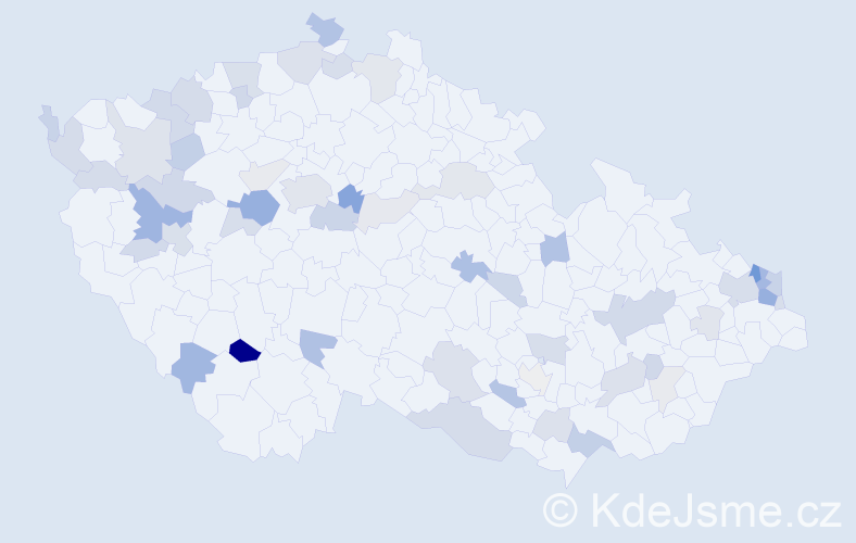 Příjmení: 'Fodor', počet výskytů 146 v celé ČR
