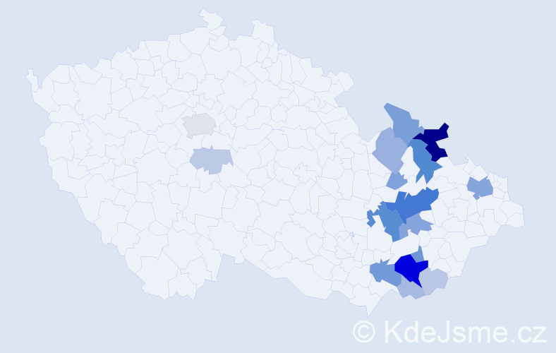 Příjmení: 'Palánková', počet výskytů 65 v celé ČR