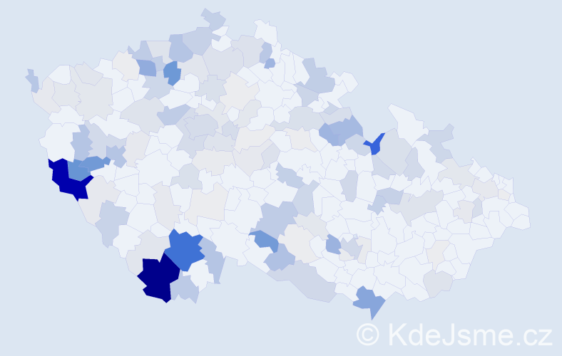 Příjmení: 'Anderle', počet výskytů 448 v celé ČR