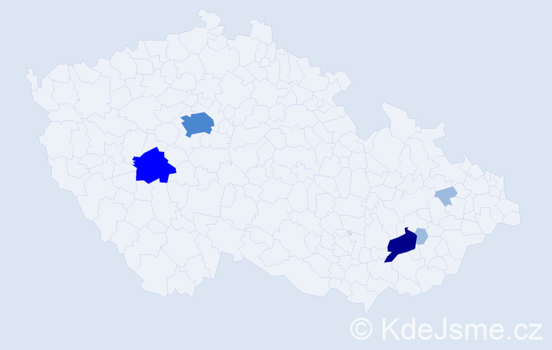 Příjmení: 'Vyrobíková', počet výskytů 11 v celé ČR