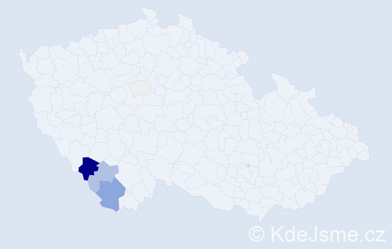 Příjmení: 'Hleděnec', počet výskytů 8 v celé ČR