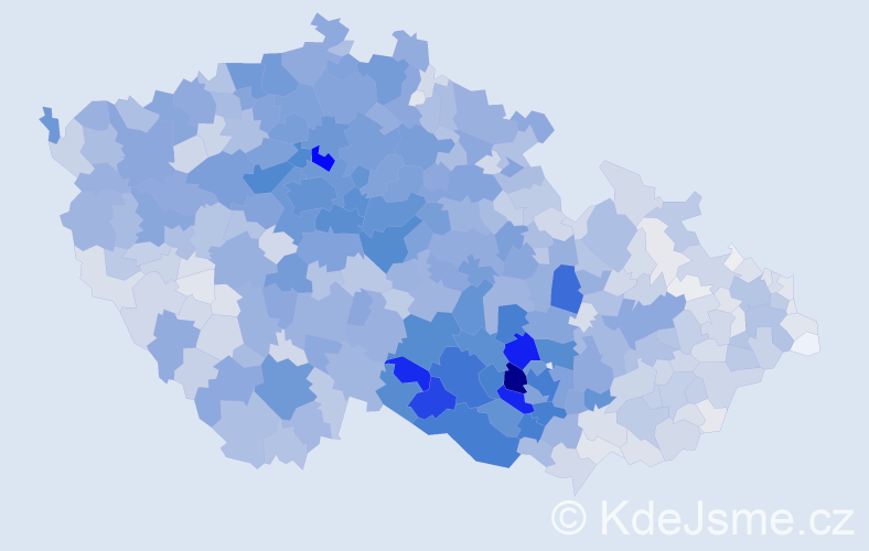 Příjmení: 'Pokorný', počet výskytů 10720 v celé ČR