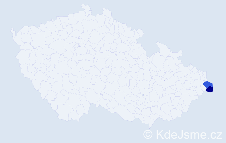 Příjmení: 'Krzyžowski', počet výskytů 5 v celé ČR