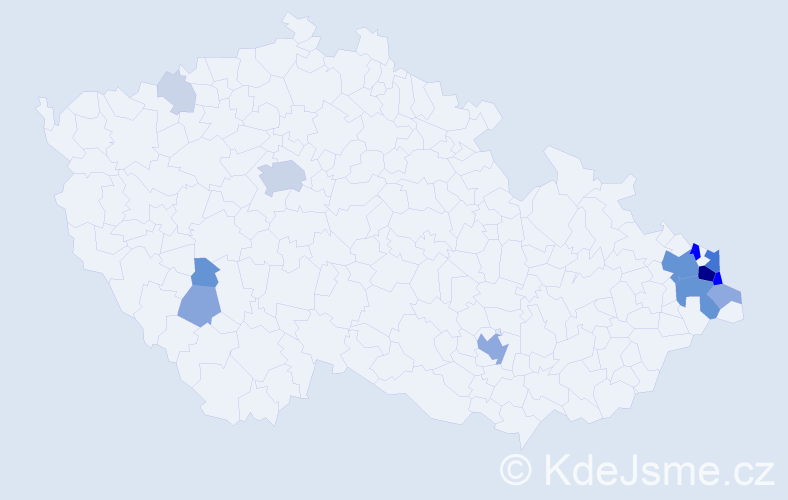 Příjmení: 'Fajová', počet výskytů 64 v celé ČR