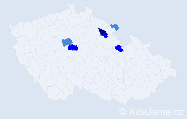 Příjmení: 'Vych', počet výskytů 11 v celé ČR