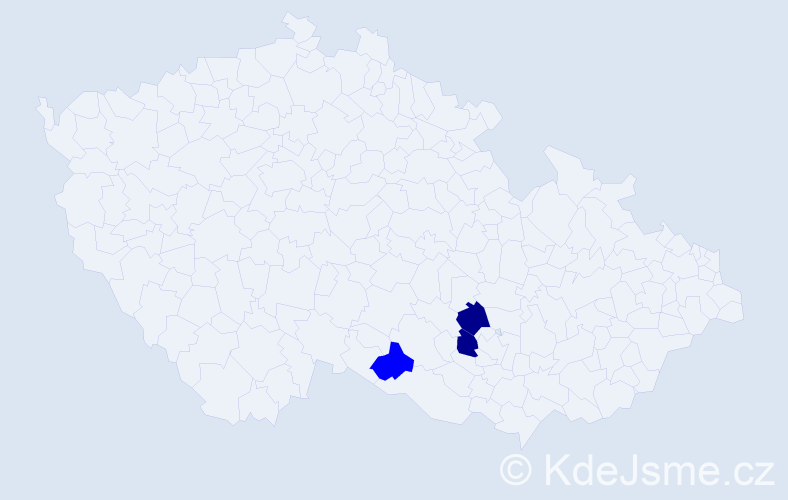 Příjmení: 'Čepčárová', počet výskytů 5 v celé ČR